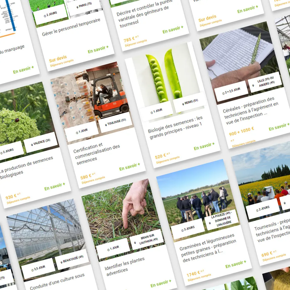 Site web ASFIS - Organisme de formation sur les métiers de la filière semences et plants 3