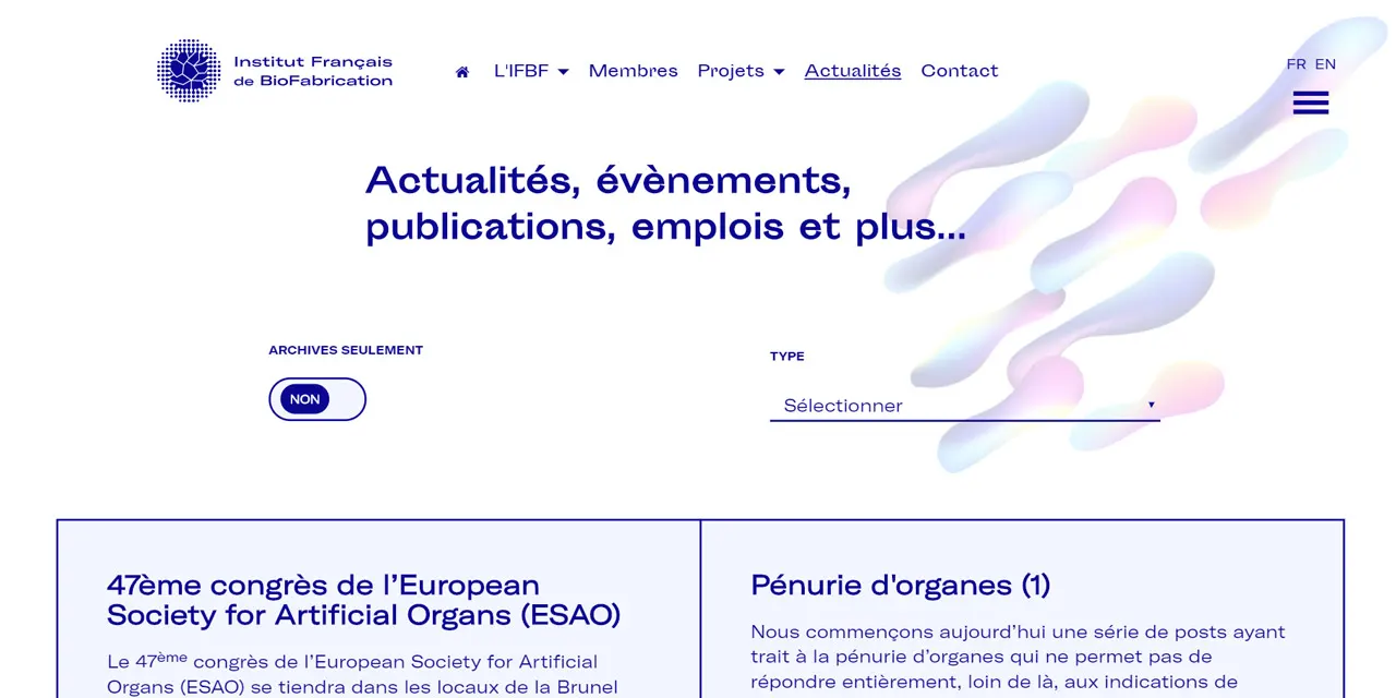 Site web Institut Français de BioFabrication 15