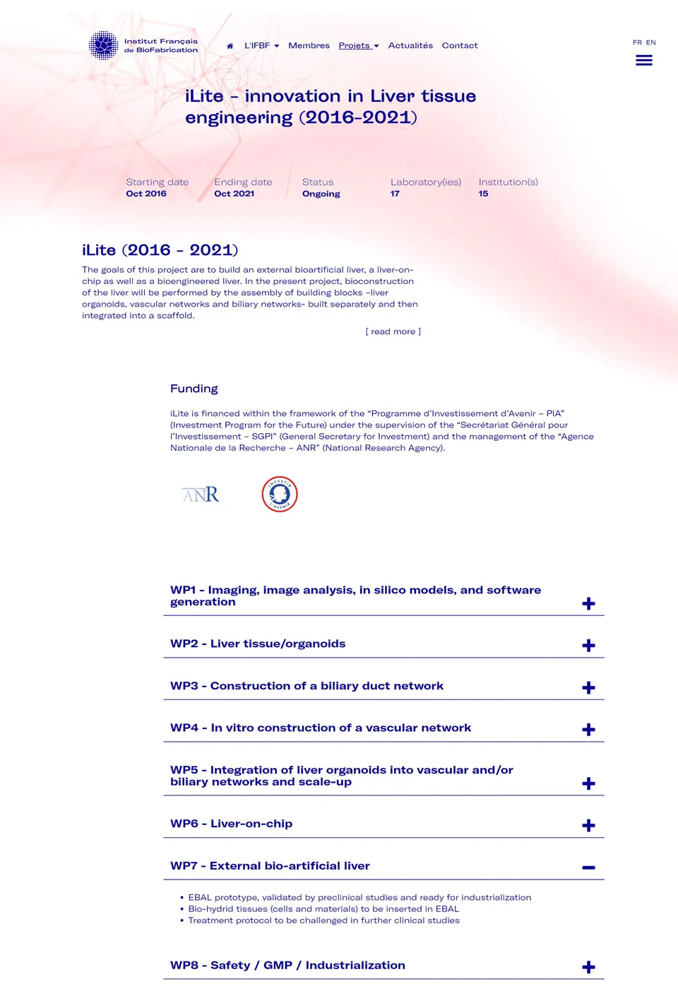 Site web Institut Français de BioFabrication 5